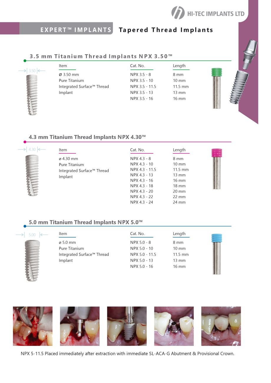 EXPERT™ - Tapered Thread Implants