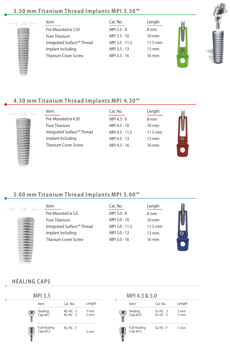 IMPLEX™ - Tapered Thread Implants