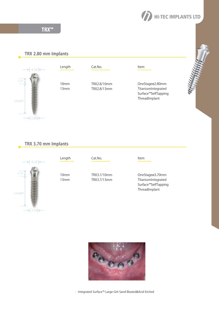 TRX™ - Immediate Loading - Trans Gingival Implants